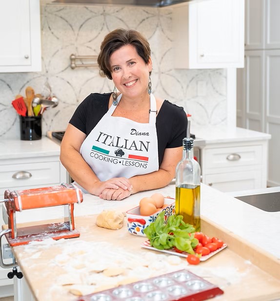 Diana testa in the kitchen